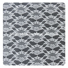 China White Thin Plain Flower 100% Nylon Net Mesh Lace Fabric 1.5 - 1.55m Width supplier