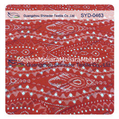 China Red Eco - Friendly Dyed Triangle Shaped Corded Vintage Lace Fabric Without Scallop supplier