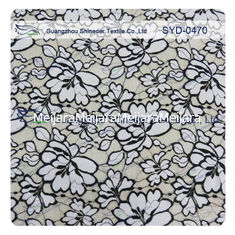 China Normal Dyeing Two Tone Cotton Nylon Lace Fabric Flower Fabric For Women Garment supplier