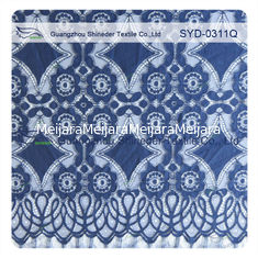 China Scallop Cotton Nylon Lace Geometric Lace , Navy Lace Fabric Eco - Friendly Dyeing supplier