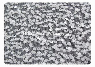 China Eco-Friendly Beaded Lace Fabric with White Shining Sequins CY-XP0003 supplier