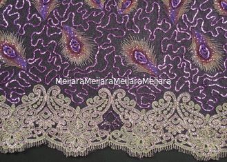 China Elegant Embroidery Beaded Lace Fabric for Garment Trimming CY-XP0010 supplier