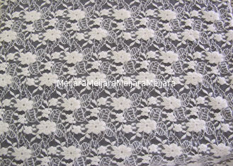 China Ecological Standard White Brushed Lace Fabric For Wedding Dress , Embroidered supplier