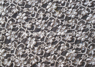 China Allover Flower Stretch Lace Fabric 45% Nylon 40% Rayon 15% Spandex OEM / ODM CY-LW0104 supplier