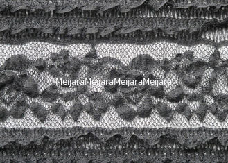 China Soft Spandex Black Stretch Wedding Dress Lace Fabric With 130cm Width supplier