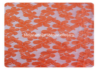 China Orange 100% Polyester Lace Fabric For Fashionable Dress , Lingerie CY-CT8556 supplier