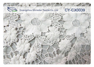 China 100% Nylon Jacquard Lace Fabric with White / Green / Blue Color CY-CX0039 supplier