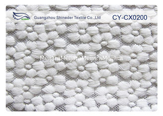 China Stretchy Corded Embroidered Mesh Lace Fabric Nylon With Spandex And Polyester supplier