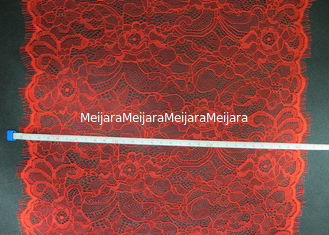 China Red Color Eyelash Lace Trim for Wedding Dress , Underwear CY-HB0005 supplier