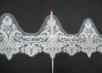 China White Nylon Eyelash Lace Trim with 32cm Width for Bed Sheets CY-HB3240 supplier