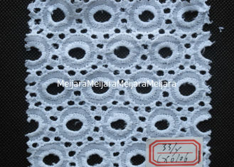 China Pure White Cotton Eyelet Embroidered Lace Trim For Babies Wear SGS CY-CX0106 supplier