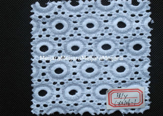 China Pure White Cotton Eyelet Crochet Lace Trim Elastic , Embroidery Lace Trim supplier