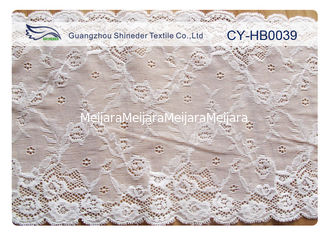 China Elastic Nylon Lace Fabric Trim , 20cm Width for Wedding Dress CY-HB0039 supplier