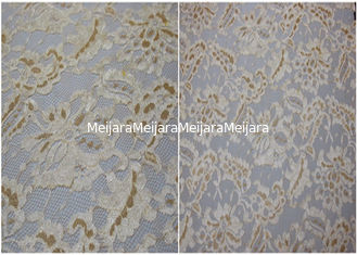 China Underwear Stretchy Metallic Lace Fabric / Corded Jacquard Lace Fabric supplier