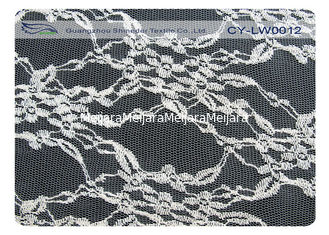 China 150cm Width Cotton Nylon Scalloped Lace Fabric For Wedding Dresses CY-LW0012 supplier