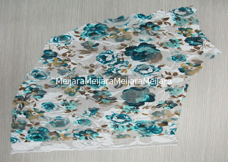 China Elegant Digital Printed Green Flower Stretch Lace Fabric For Home Textile supplier