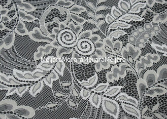 China Elegant Popular Nylon Lace Fabric White Floral for Wedding Dress supplier