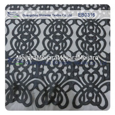 China Eco - Friendly Customized Embroidered Fabric Lace Polyester Textiles 130cm Width supplier