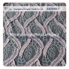 China 130CM Width Embroidered Lace Fabric 70% Nylon 30% Cotton For Wedding Dress supplier