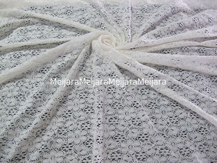 China Ivory Floral Cotton Nylon Lace Fabric With AZO Free Dyeing For Lady Dress CY-DK0029 supplier