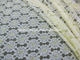 China Soft Yellow Cotton Nylon Lace Fabric Dot Floral Knitted For Lace Dress CY-DK0034 supplier
