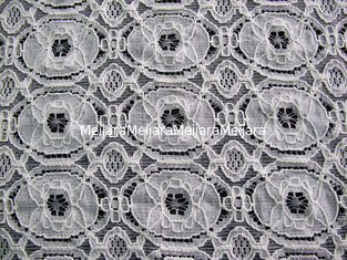 China Shrink-Resistant Cotton Nylon Lace Fabric , Geometric Flower Fabric CY-LW0154 supplier