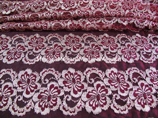 China Wavy Floral Elastic Lace Fabric Eco-friendly Dyeing For Evening Dress CY-DK0037 supplier