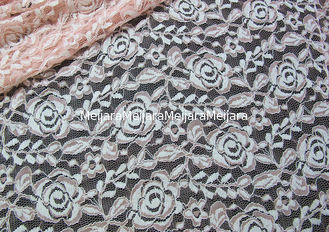 China Cotton Spandex Polyester Stretchy Lace Fabric With Mesh Knitted Flower Lace supplier