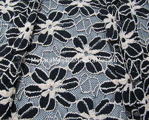 China Black / White Knitted Elastic Lace Fabric For Lady Garment Sunflower Pattern CY-DK0008 supplier