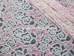 China White Cotton Polyester Lace Fabric Rose Print for Lingerie / Bra(CY-DK0033) supplier