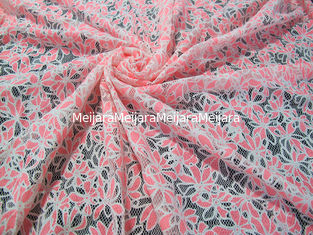 China Colored Allover Cotton Polyester Lace Fabric with Burnout Flower Lace supplier