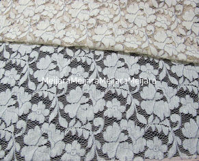 China Grey Elastic Cord Lace Material / Floral Viscose Nylon Cotton Fabric CY-DK0011 supplier
