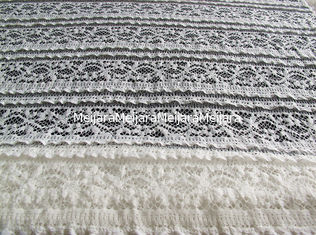 China Eco-Friendly Stretch Lace Cotton Spandex Fabric , Beige Elastic Lace Trim CY-LW0220 supplier