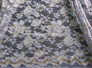 China Black Scalloped Metallic Bulk Floral Lace Fabric Eco-Friendly Dyeing CY-LW0060 supplier