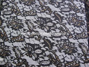 China Eco Friendly Lace Metallic Nylon Fabric For Apparel Black CY-LW0219 supplier