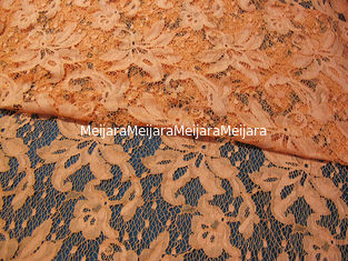 China Orange Cotton Nylon Lace Mesh Fabric AZO Dyeing For Ladies Garment SYD-0001 supplier