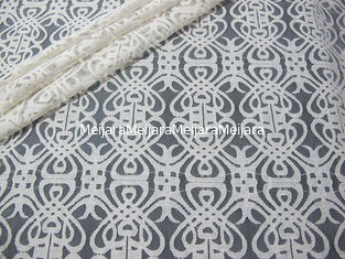 China Grey Voile Cotton Nylon Lace Fabric / Elastic Knitted Lace Fabric SYD-0003 supplier