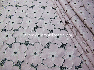 China Floral Heavy Cotton Nylon Lace Fabric / White Stretch Lace Fabric SYD-0005 supplier