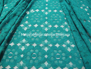 China Beautiful Green Cotton Nylon Lace Fabric Mesh Eco friendly CE SGS SYD-0008 supplier