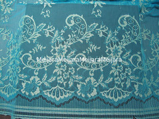 China Stretchable Flower Nylon Metallic Lace Fabric Green Knitted For Clothing supplier