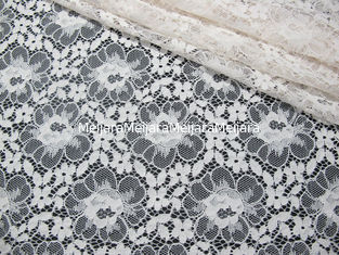China Eco-Friendly Floral Cotton Nylon Lace Fabric White For Lingerie SGS BV ITS supplier
