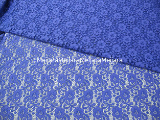 China Blue Nylon Digital Lace Fabric Mini Floral For Lady Dress supplier
