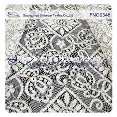 China 150CM Cotton Nylon Polyester  Lace Fabric Rhombic Floral Black Cord supplier