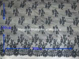 China Fashion Big Black Eyelash Lace Trim 100% Nylon for Lady Dress CY-HB0481 supplier