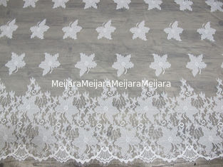 China Cotton Eyelash Trim Embroidery Lace Fabric For Curtain And Clothing supplier