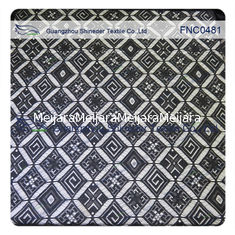 China Black Rhombic Wedding Rayon Nylon Lace Fabric supplier
