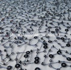 China Shining sequins and Beaded Lace Fabric for ladies garment supplier