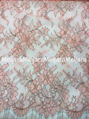 China Coloured Designs Chantilly Lace For Wedding Dresses , French Lace Fabric supplier