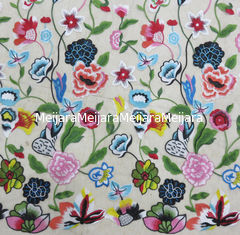 China Multi - Color Floral Embroidered Lace Fabric , Crochet Fashion Textiles supplier