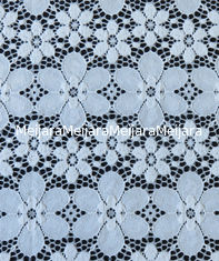 China Nylon Spandex Elastic Blue Floral Lace Fabric Trim For Lady Garment supplier
